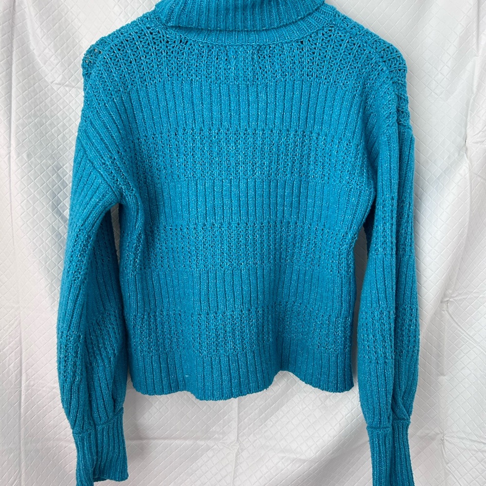 Hippie Rose Vibrant Blue Turtleneck Sweater - Picture 2 of 7